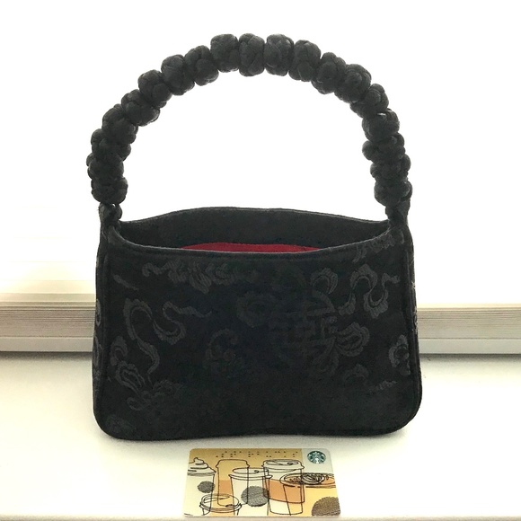 Shanghai Tang Small Silk Knots Braided Handle Handbag Purse - Picture 7 of 8